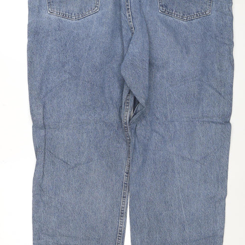 Wrangler Men's Blue Relaxed Fit Straight Jeans 44x32 Denim