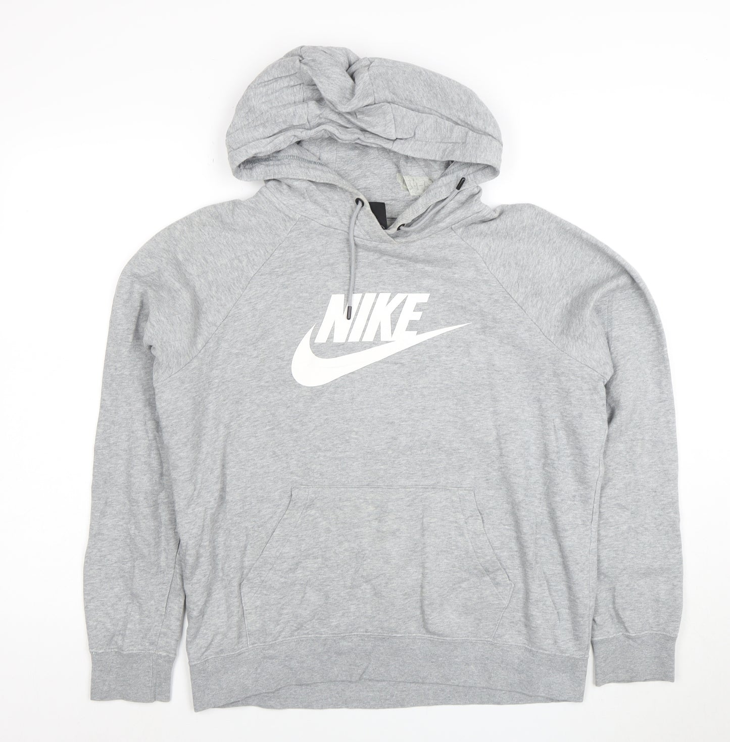 Nike Men's Grey Pullover Hoodie M Logo Graphic Sportswear