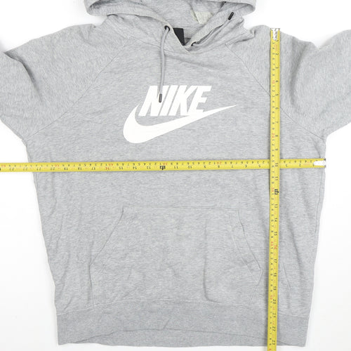 Nike Men's Grey Pullover Hoodie M Logo Graphic Sportswear