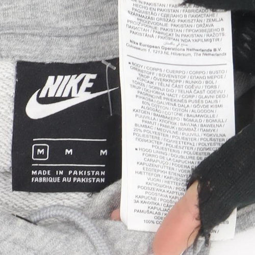Nike Men's Grey Pullover Hoodie M Logo Graphic Sportswear