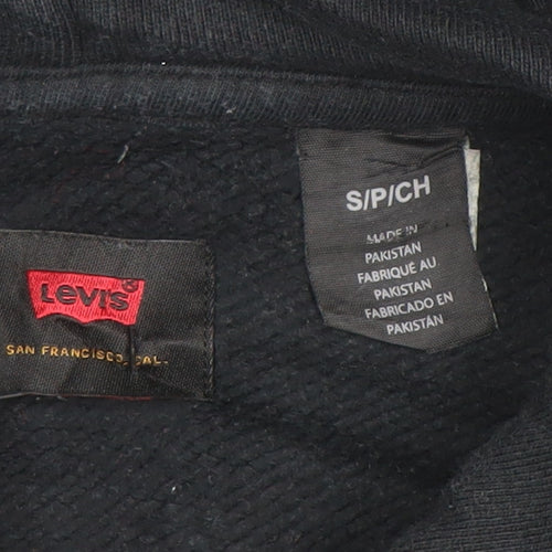 Levi's Men's Black Pullover Hoodie Fleece Regular Fit Size S
