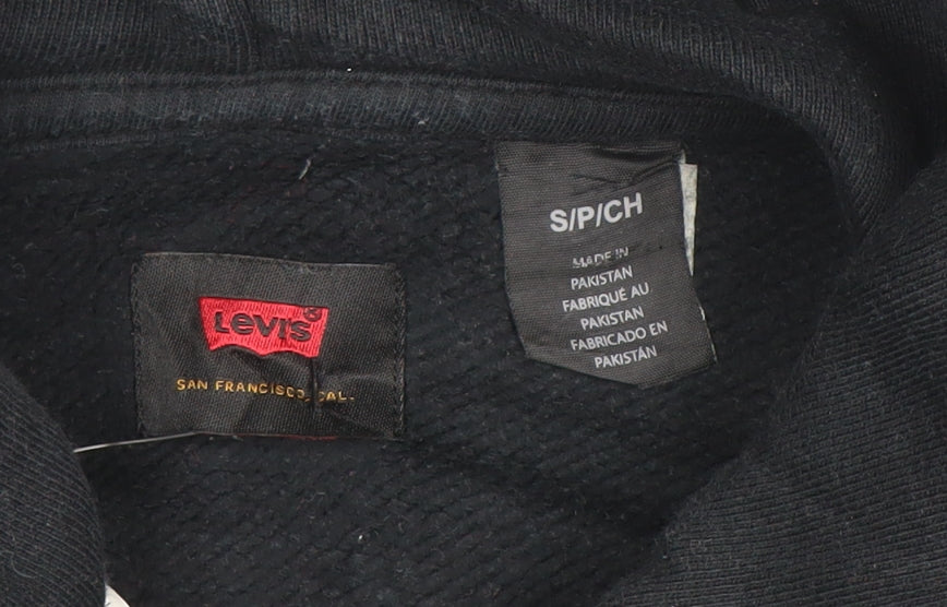 Levi's Men's Black Pullover Hoodie Fleece Regular Fit Size S