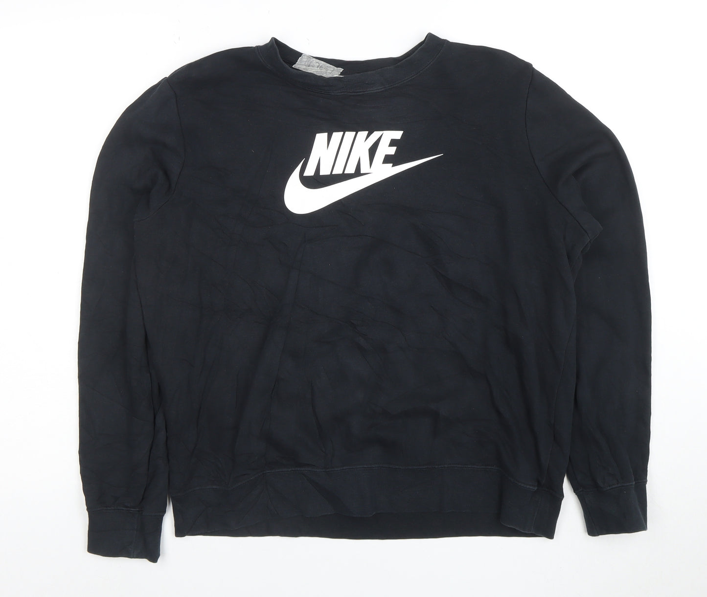 Nike Women’s Black M Pullover Sweatshirt Crew Neck Cotton Blend