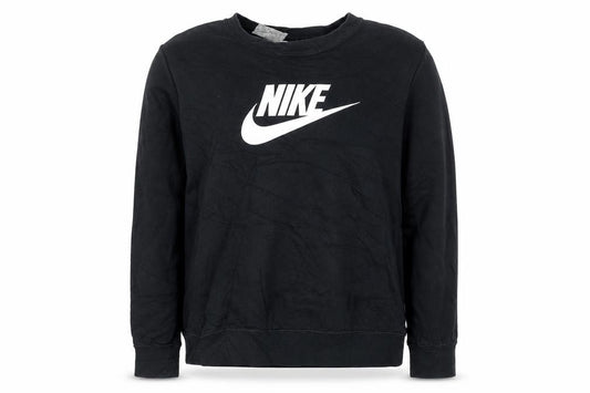 Front view of Nike Women’s Black M Pullover Sweatshirt Crew Neck Cotton Blend