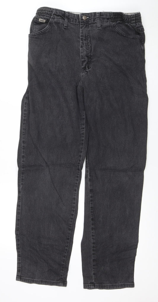 Lee Women's Grey Straight Leg Elastic Waist Jeans Size 14