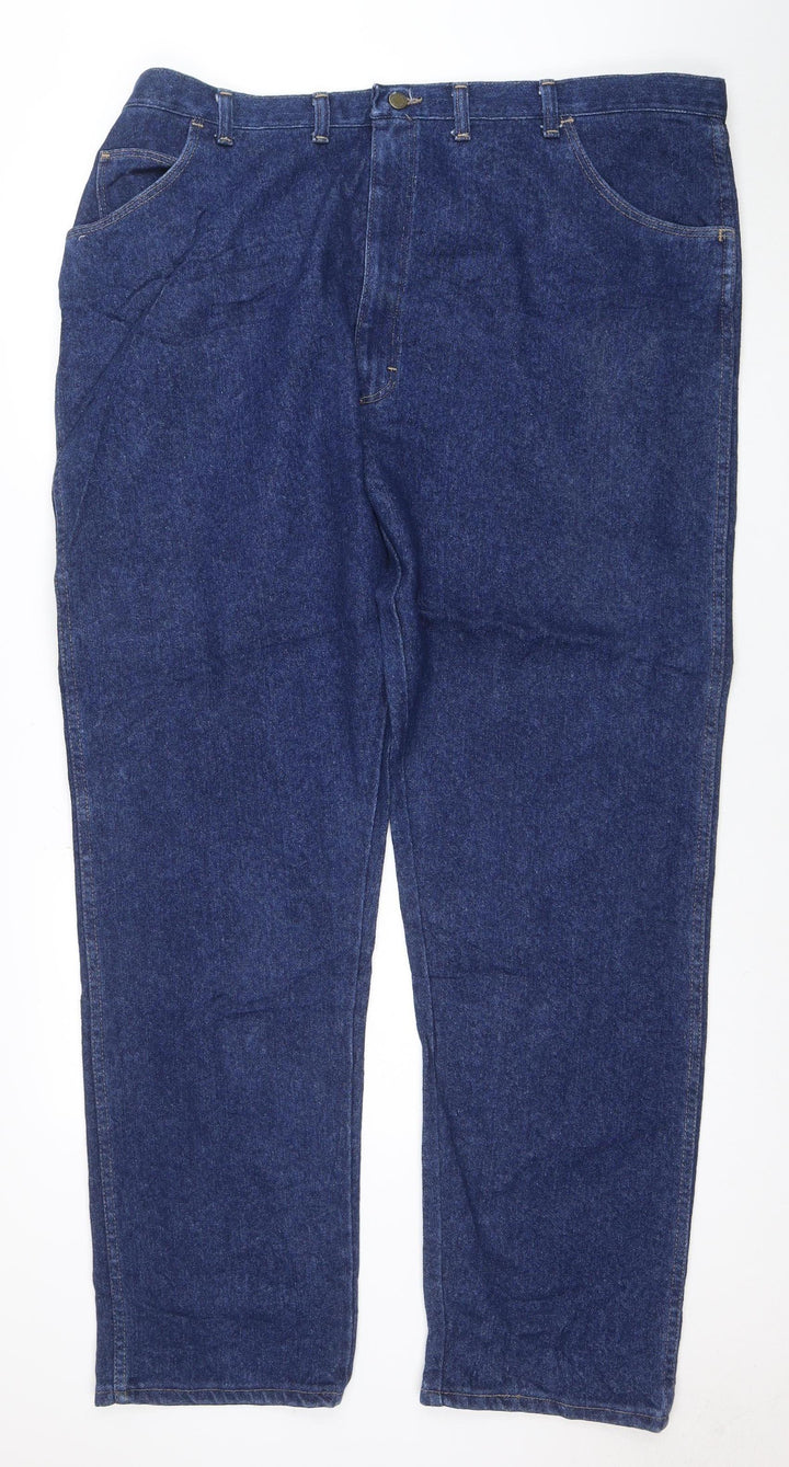 Wrangler Men's Blue Straight Leg Denim Jeans 32W 32L Regular Fit