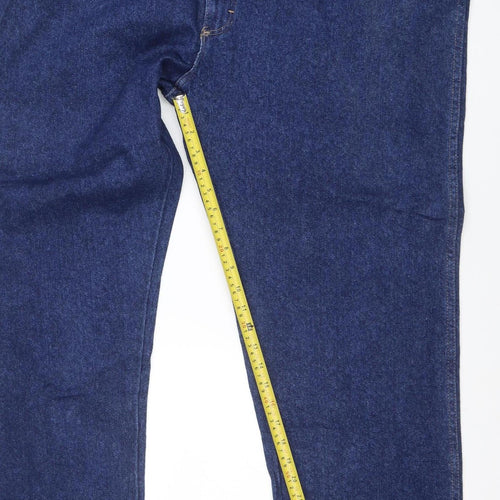 Wrangler Men's Blue Straight Leg Denim Jeans 32W 32L Regular Fit