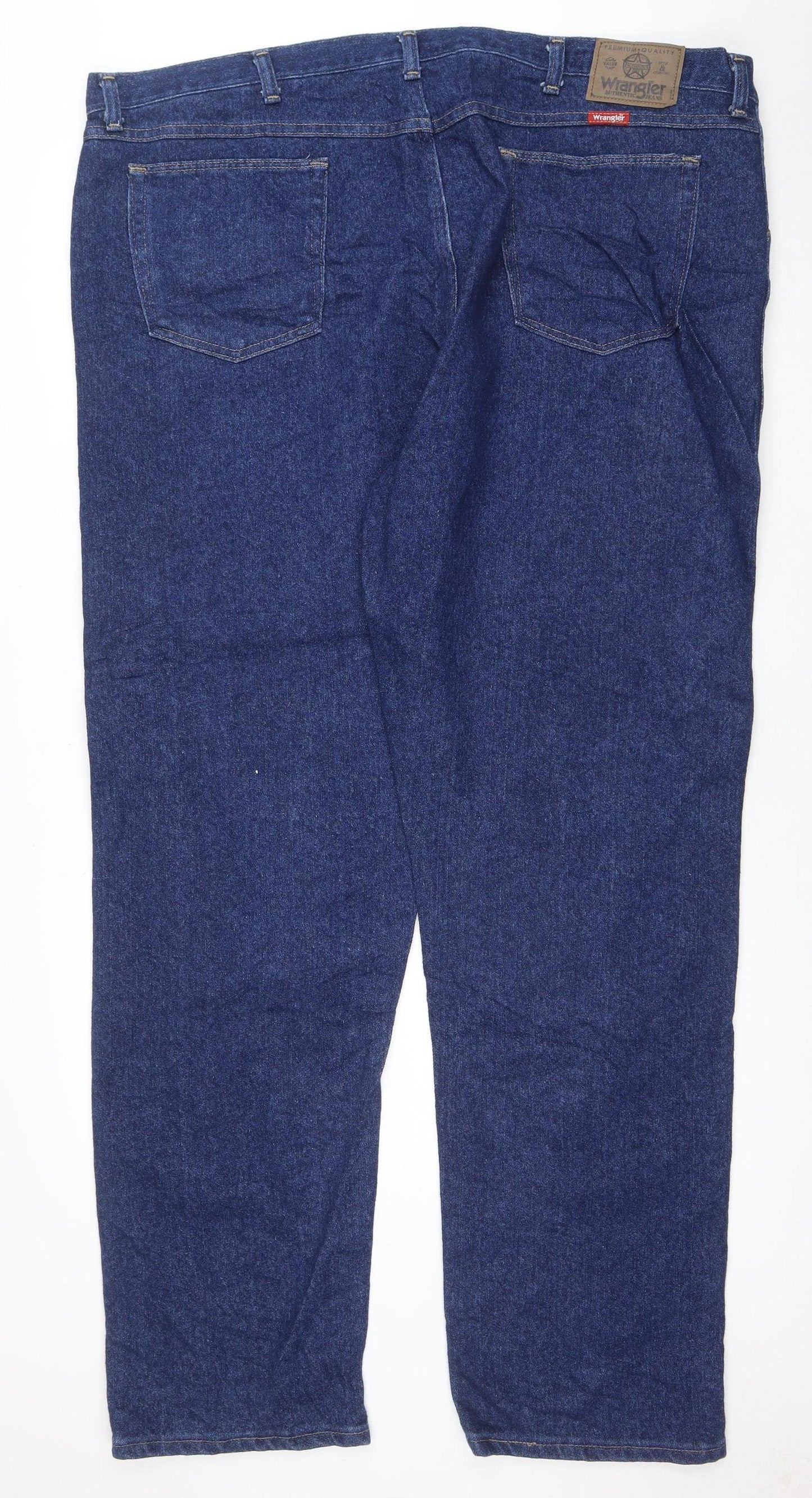 Wrangler Men's Blue Straight Leg Denim Jeans 32W 32L Regular Fit