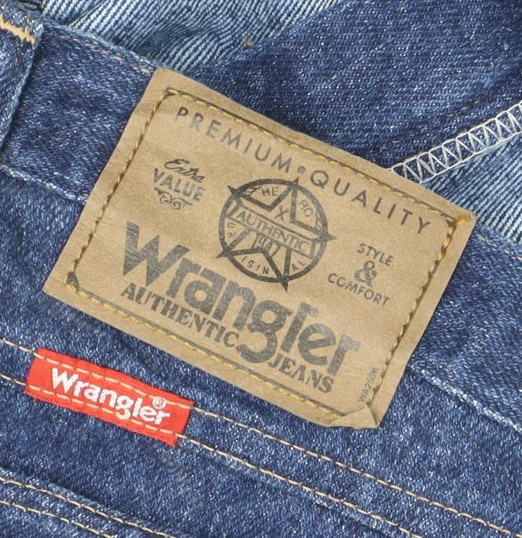 Wrangler Men's Blue Straight Leg Denim Jeans 32W 32L Regular Fit