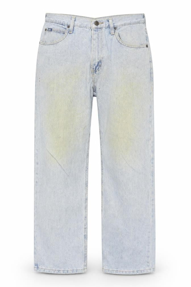 Front view of Lee Men's Light Blue Relaxed Fit Straight Jeans Size 34x30