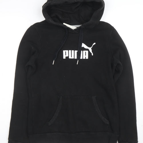 Puma Womens Black Medium Hoodie Pullover Long Sleeve Logo