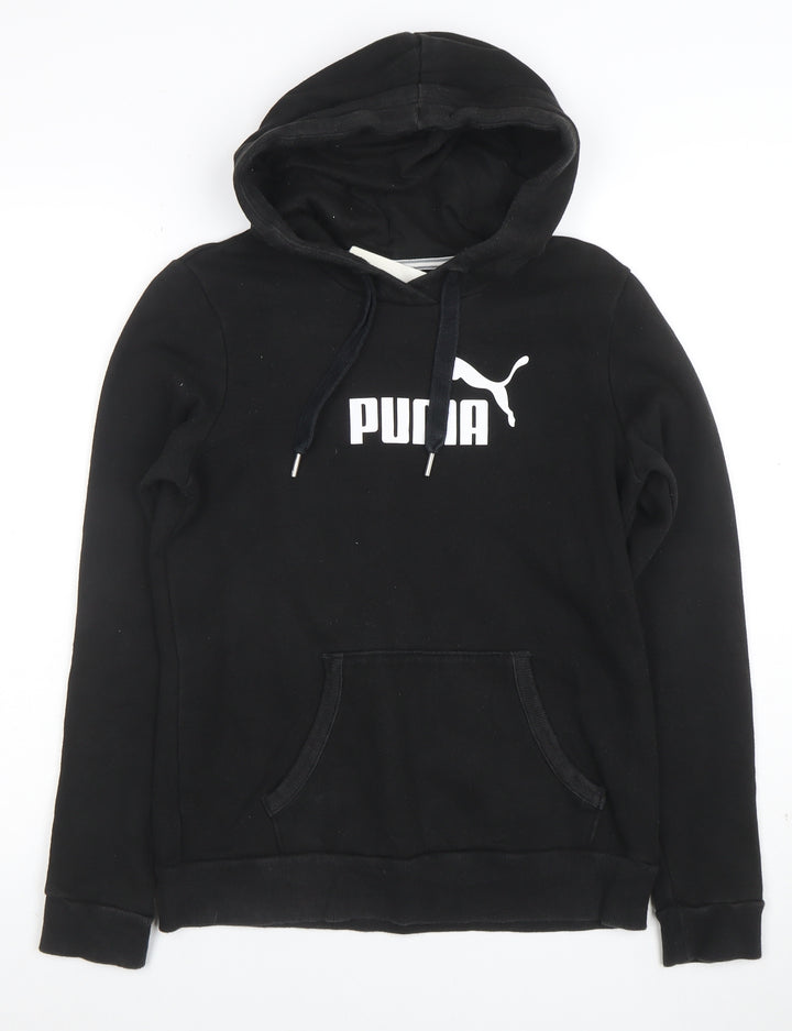 Puma Womens Black Medium Hoodie Pullover Long Sleeve Logo
