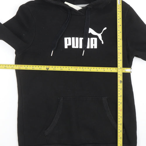 Puma Womens Black Medium Hoodie Pullover Long Sleeve Logo