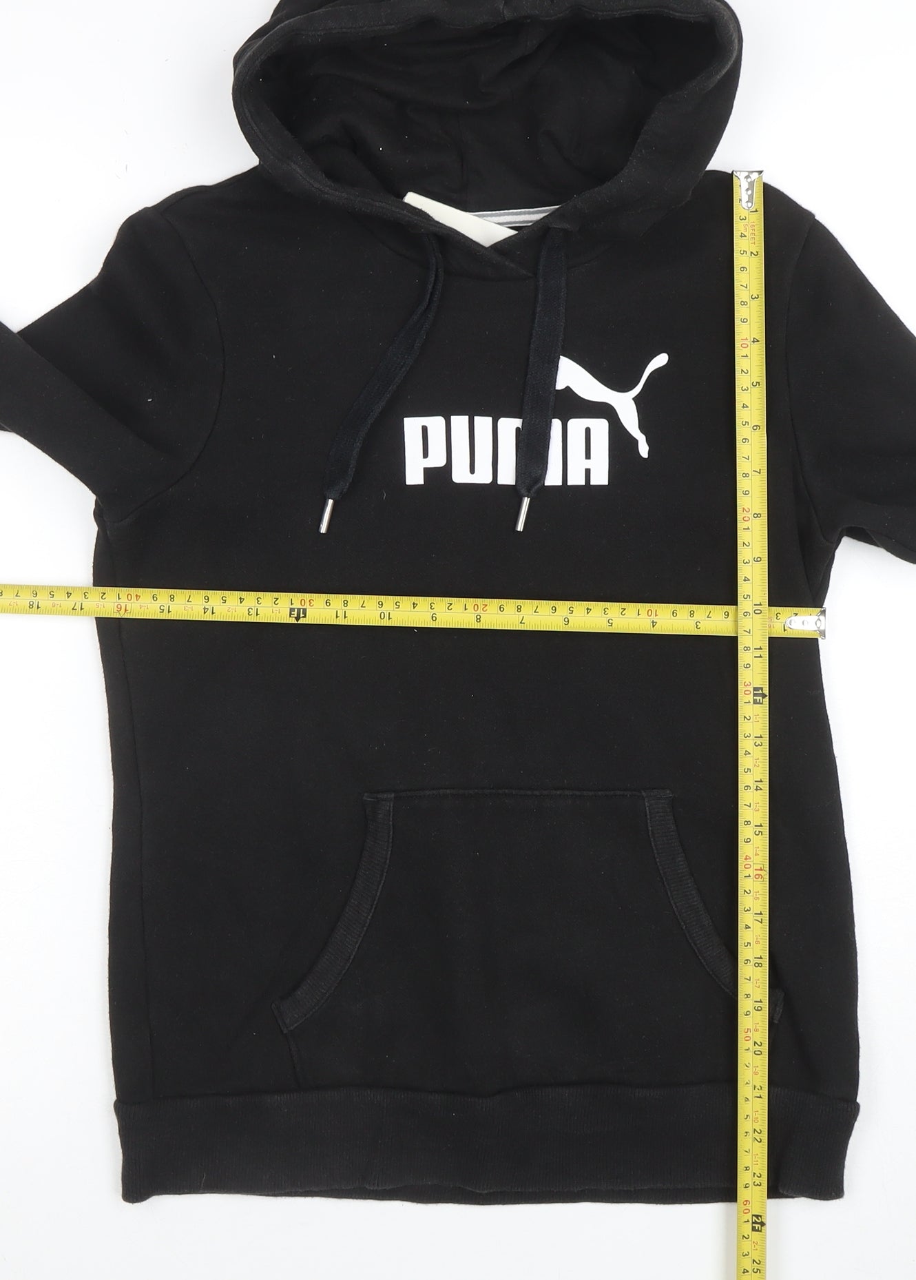 Puma Womens Black Medium Hoodie Pullover Long Sleeve Logo