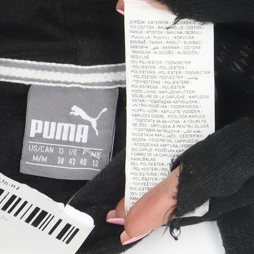 Puma Womens Black Medium Hoodie Pullover Long Sleeve Logo
