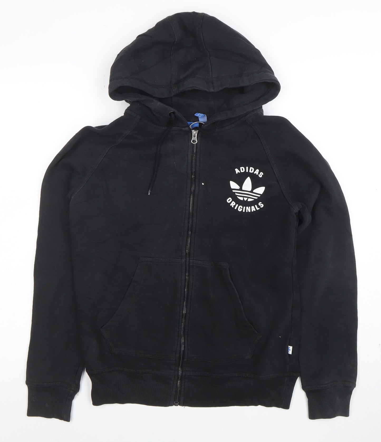 Adidas Originals Women's Black Full Zip Hoodie Size 12 Cotton Blend