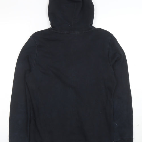 Puma Womens Black Full Zip Hoodie Size 12 Cotton Blend Sportswear