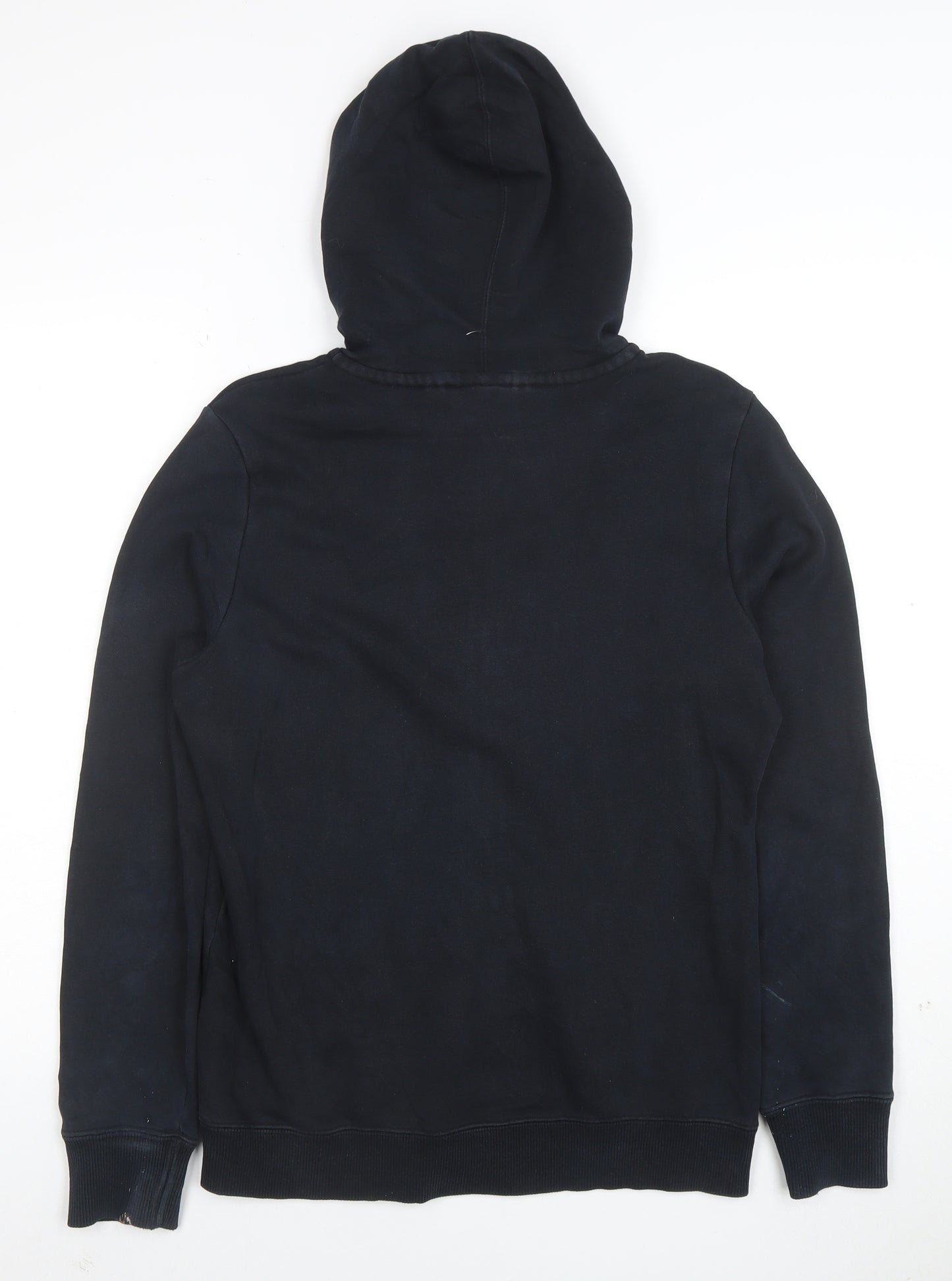 Puma Womens Black Full Zip Hoodie Size 12 Cotton Blend Sportswear
