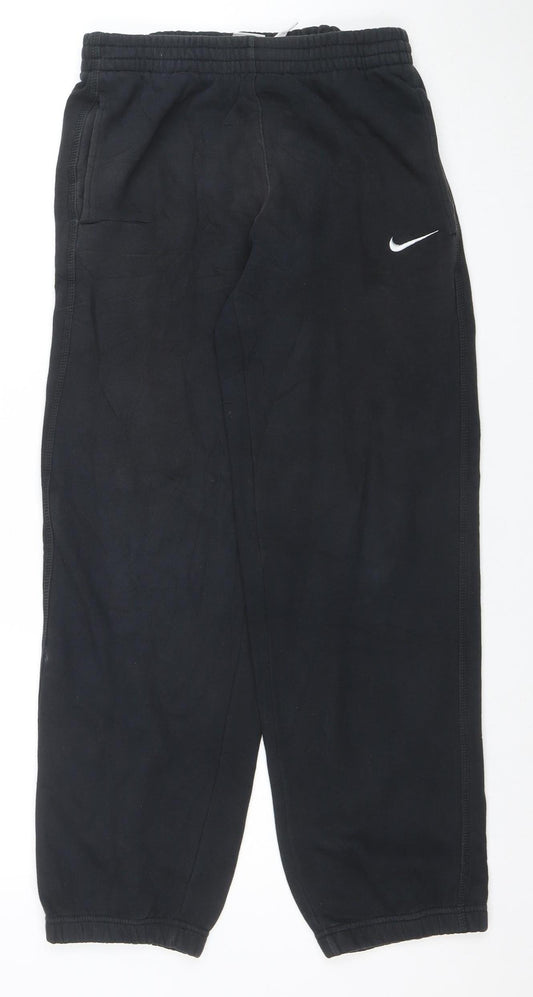 Front view of Nike boys’ black 12-13 years jogger activewear trousers