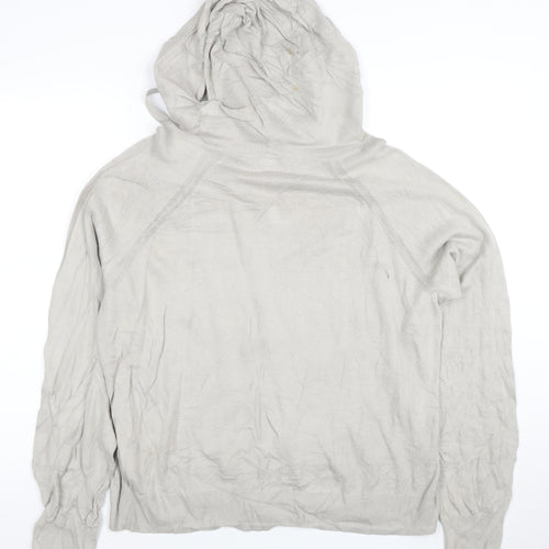 GAP Women Beige Hooded Pullover Sweatshirt Size L Cotton Blend