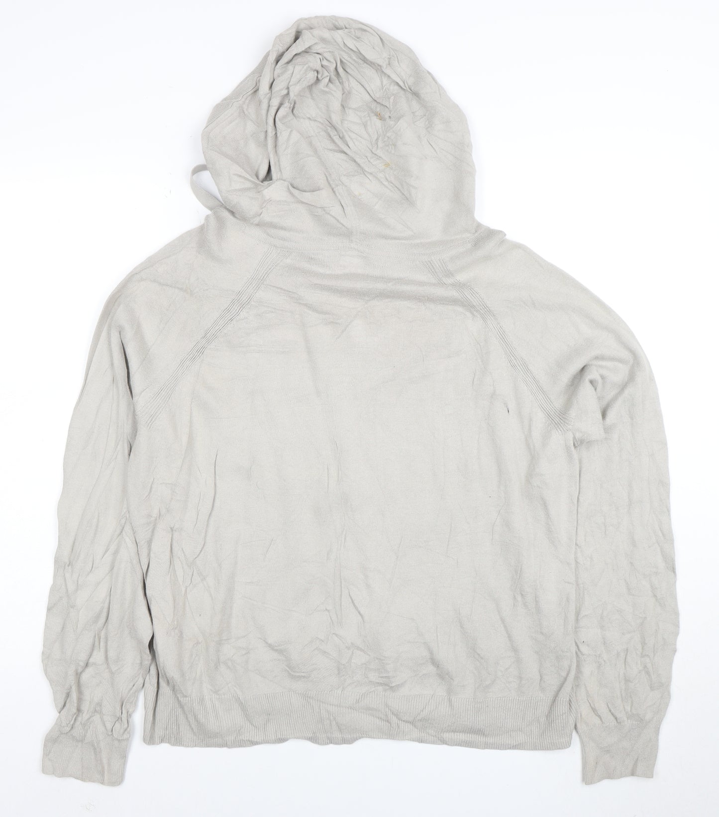 GAP Women Beige Hooded Pullover Sweatshirt Size L Cotton Blend
