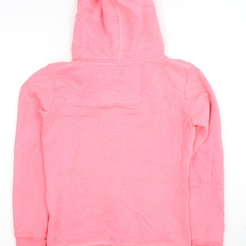 Superdry Womens Pink Pullover Hoodie XS Graphic Print #81