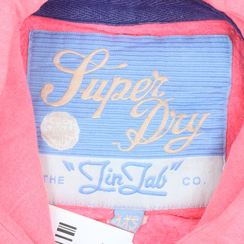 Superdry Womens Pink Pullover Hoodie XS Graphic Print #81