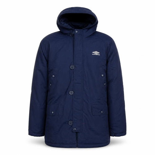 Umbro Boys Blue Hooded Parka Coat 12 Years Nylon Winter Lined Jacket