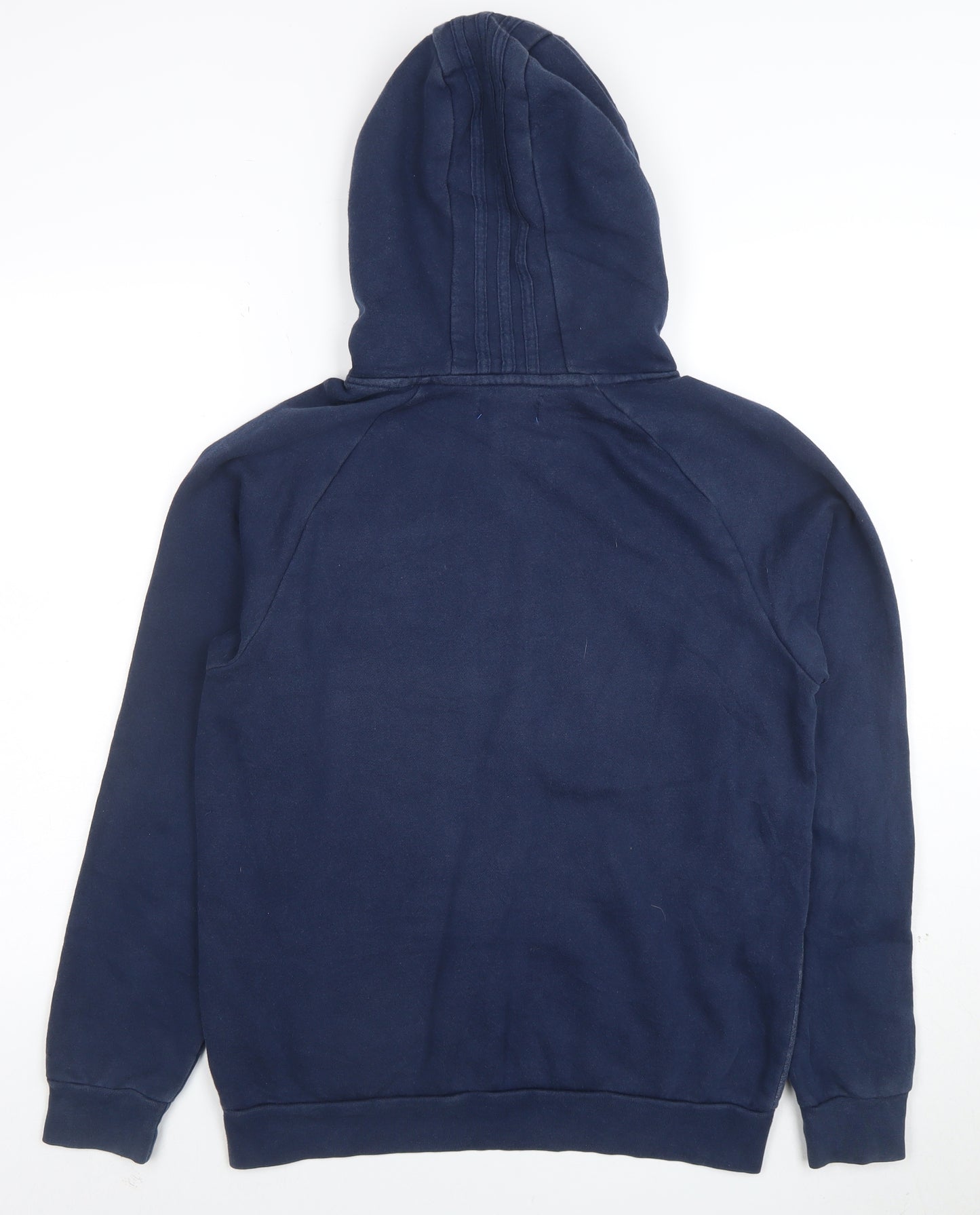 Adidas Mens Blue Pullover Hoodie Small Logo Fleece Sweatshirt