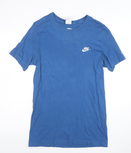Nike Men's Blue Short Sleeve Crew Neck Cotton T-Shirt Size S