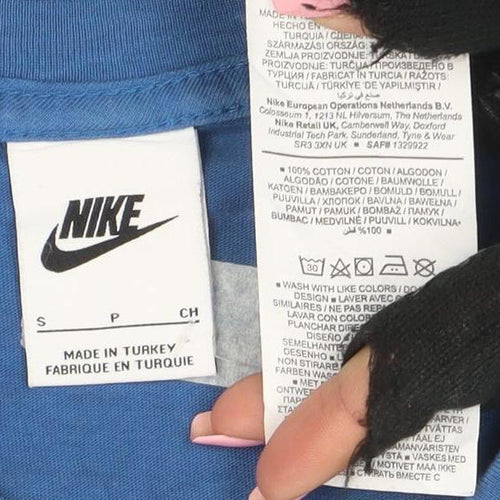 Nike Men's Blue Short Sleeve Crew Neck Cotton T-Shirt Size S