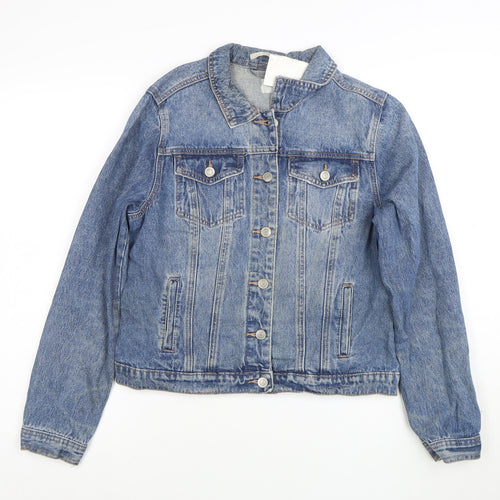 George Women’s Blue Denim Jacket Size 12 Classic Buttoned Casual