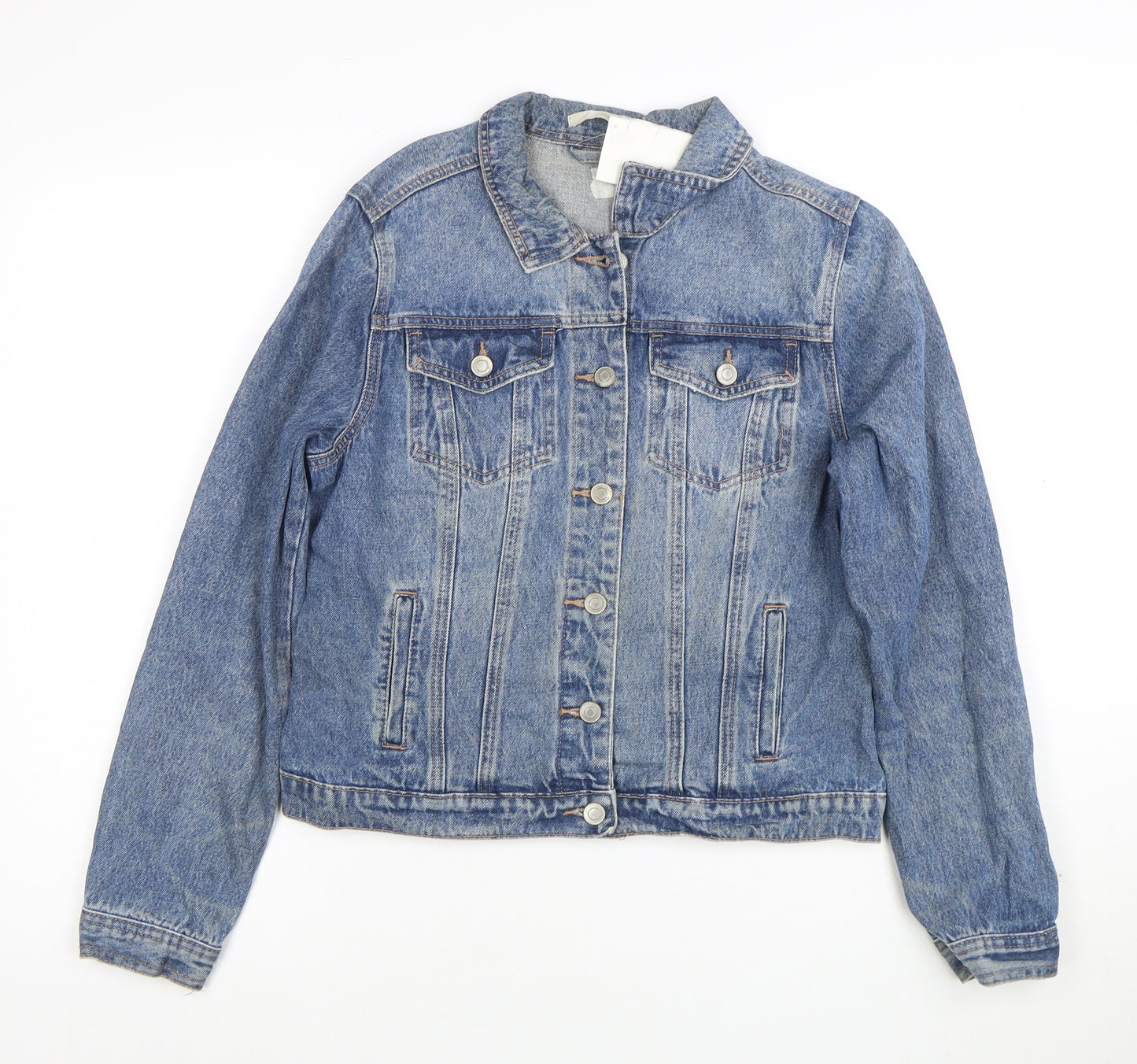 George Women’s Blue Denim Jacket Size 12 Classic Buttoned Casual
