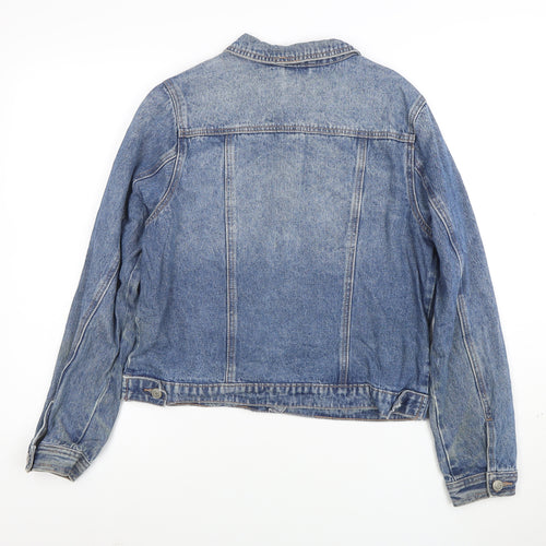 George Women’s Blue Denim Jacket Size 12 Classic Buttoned Casual