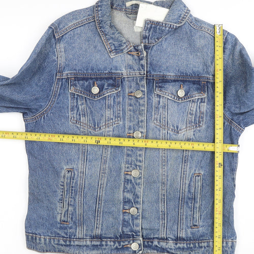 George Women’s Blue Denim Jacket Size 12 Classic Buttoned Casual