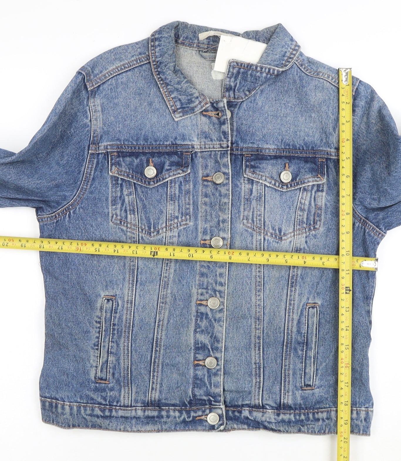 George Women’s Blue Denim Jacket Size 12 Classic Buttoned Casual
