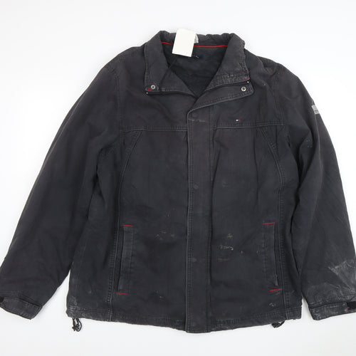 Tommy Hilfiger Men’s Black XL Windbreaker Jacket Cotton Nylon
