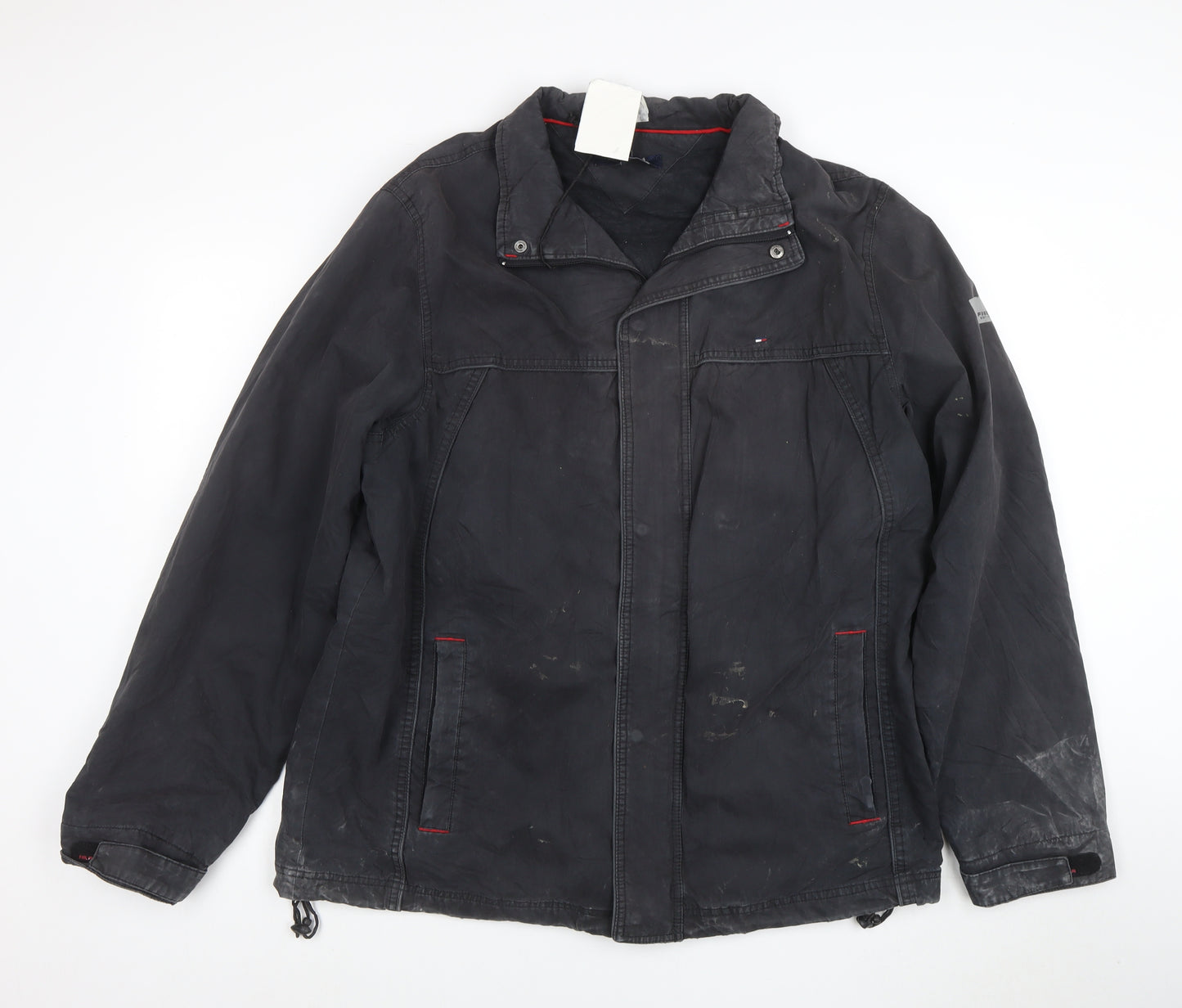 Tommy Hilfiger Men’s Black XL Windbreaker Jacket Cotton Nylon