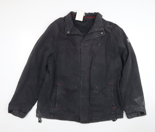 Tommy Hilfiger Men’s Black XL Windbreaker Jacket Cotton Nylon