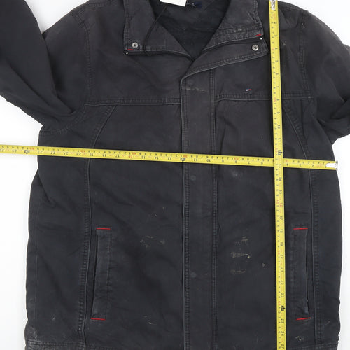 Tommy Hilfiger Men’s Black XL Windbreaker Jacket Cotton Nylon