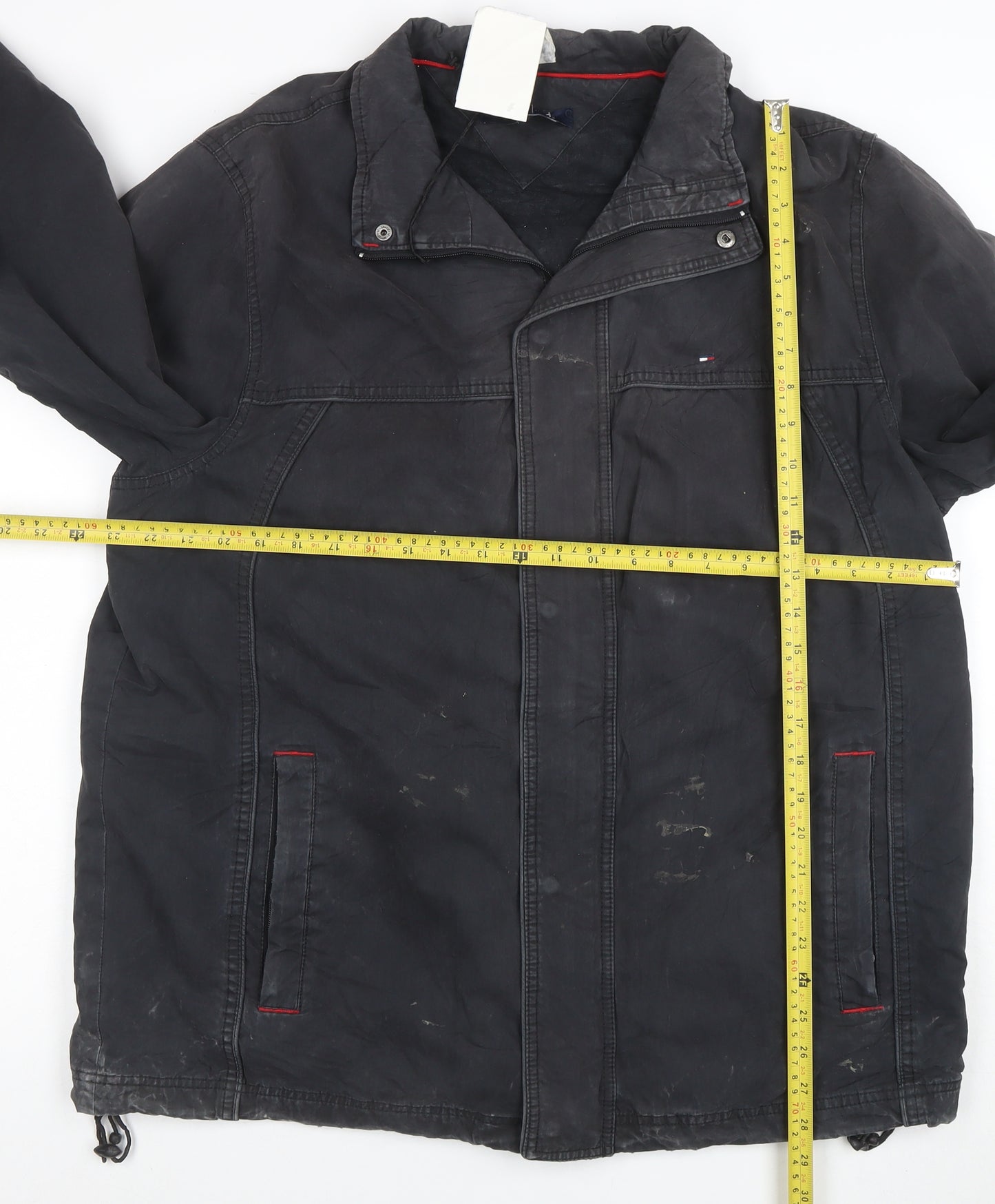 Tommy Hilfiger Men’s Black XL Windbreaker Jacket Cotton Nylon
