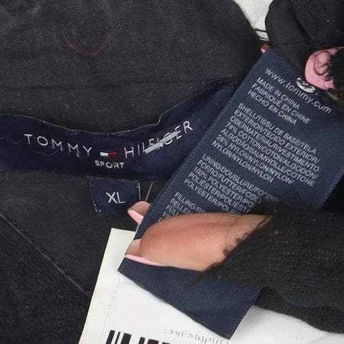 Tommy Hilfiger Men’s Black XL Windbreaker Jacket Cotton Nylon