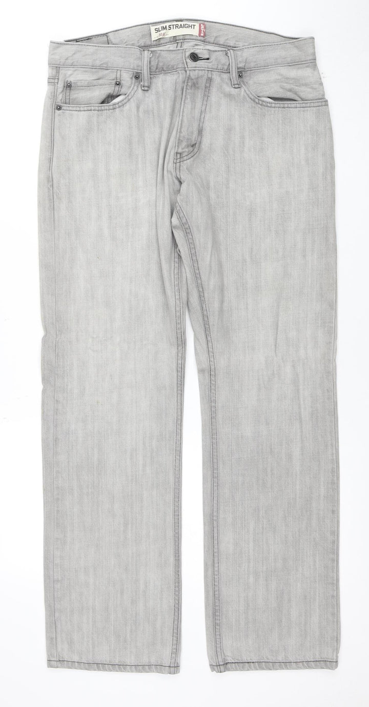 Levi's Men's Grey 514 Slim Straight Denim Jeans 33W x 30L