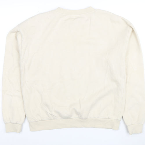 Ellesse Womens Beige Leopard Logo Pullover Sweatshirt UK 12