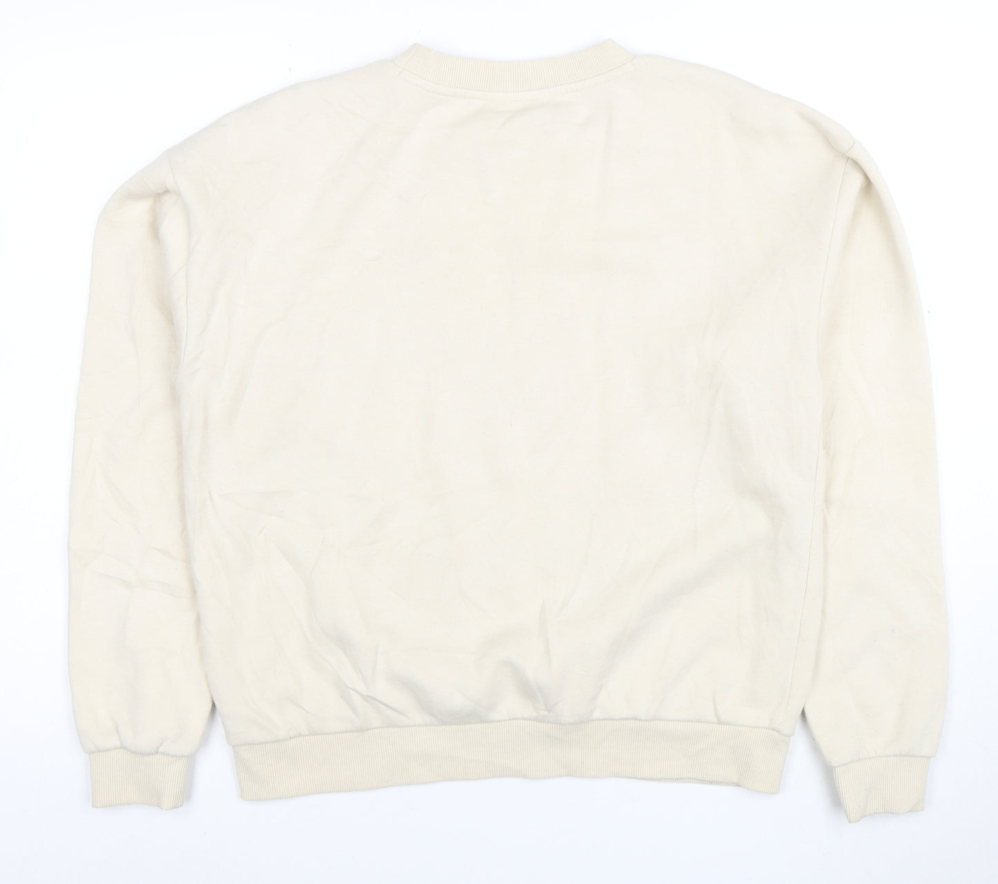 Ellesse Womens Beige Leopard Logo Pullover Sweatshirt UK 12
