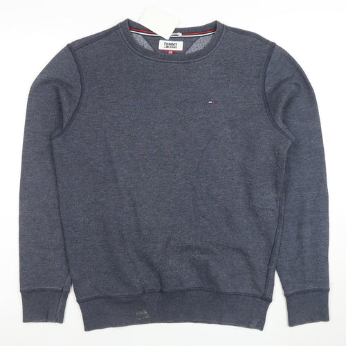 Tommy Jeans Men Blue XS Classic Fit Crew Neck Sweatshirt