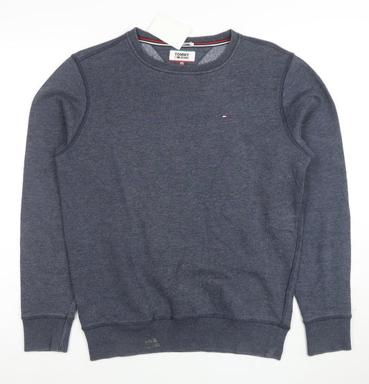 Tommy Jeans Men Blue XS Classic Fit Crew Neck Sweatshirt