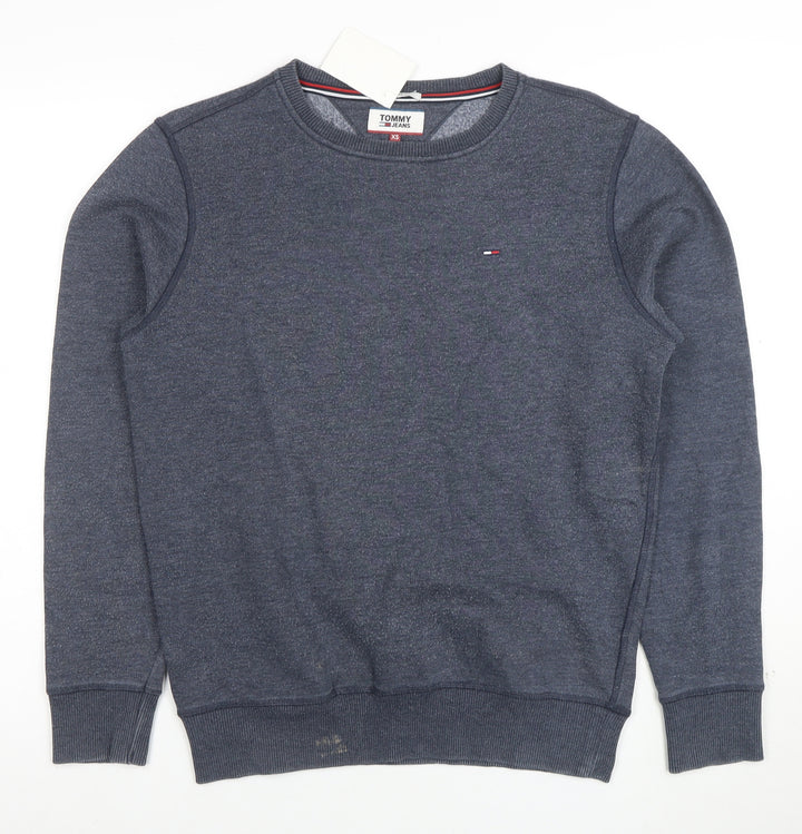 Tommy Jeans Men Blue XS Classic Fit Crew Neck Sweatshirt