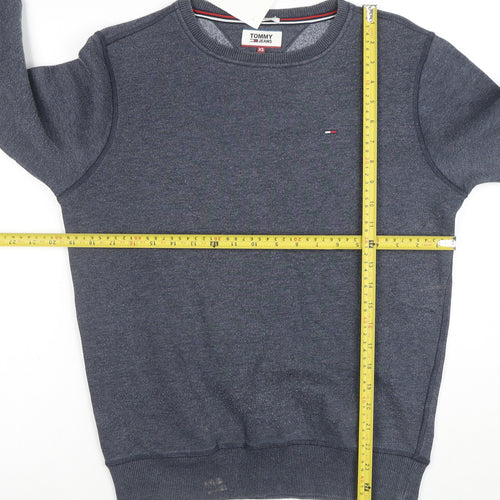 Tommy Jeans Men Blue XS Classic Fit Crew Neck Sweatshirt