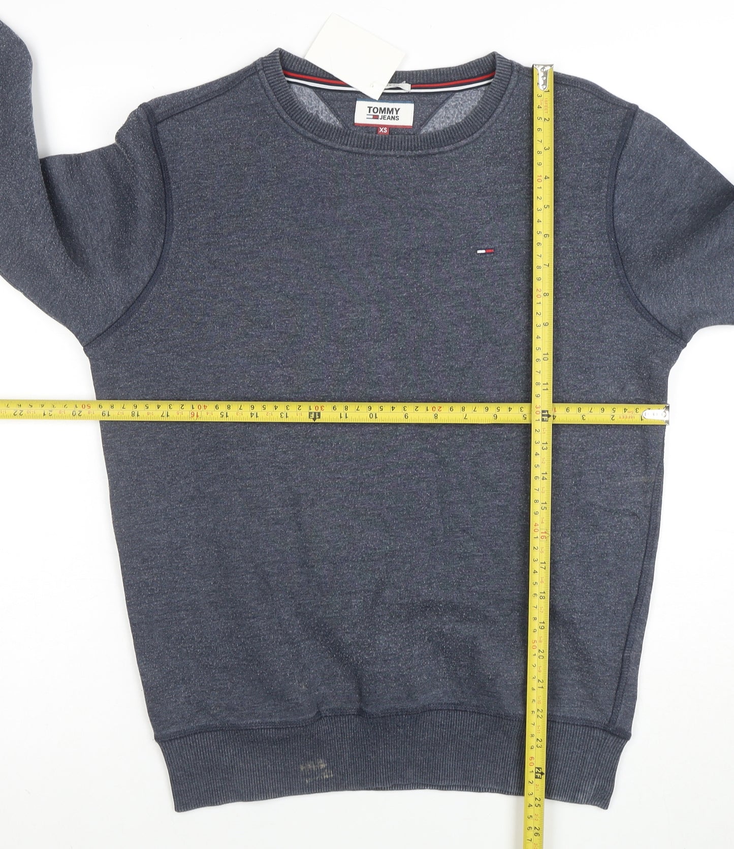 Tommy Jeans Men Blue XS Classic Fit Crew Neck Sweatshirt